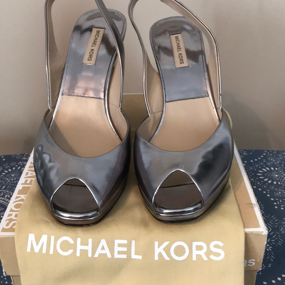 Michael Kors silver wedges